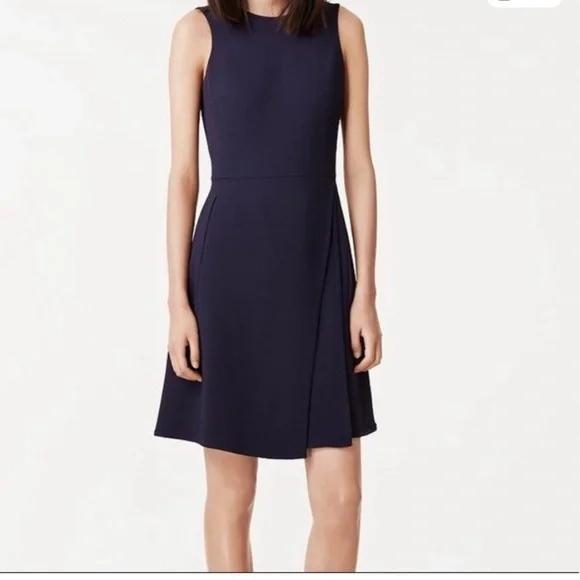 Tory Burch Erin Crepe Navy Blue Sleeveless Mini Dress Size 8 - Picture 4 of 10